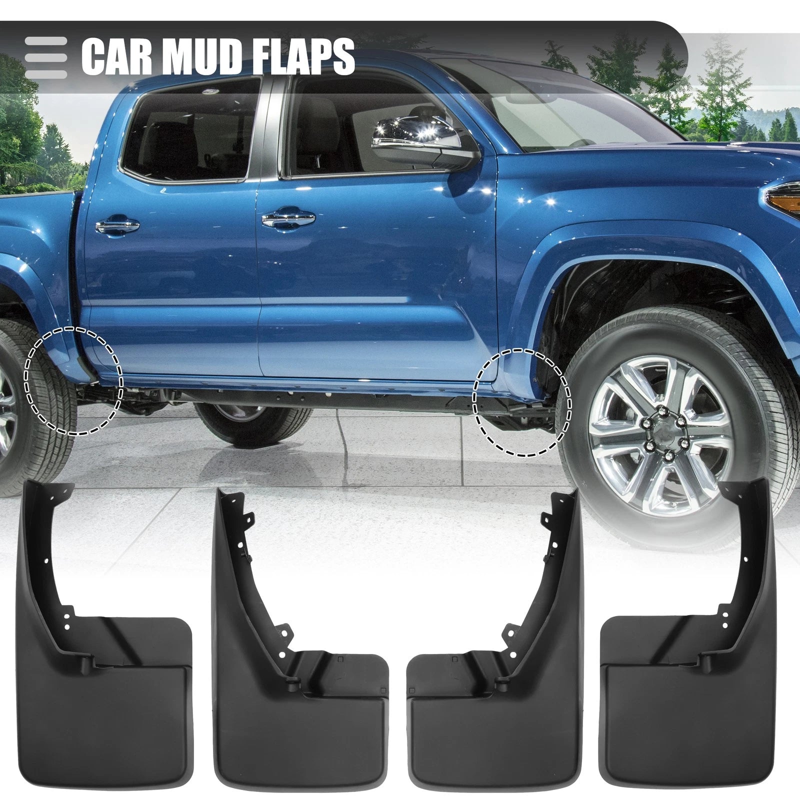 Car Mud Flaps Splash Guards Front Set with Screws for Ram 1500 (2009–2018)