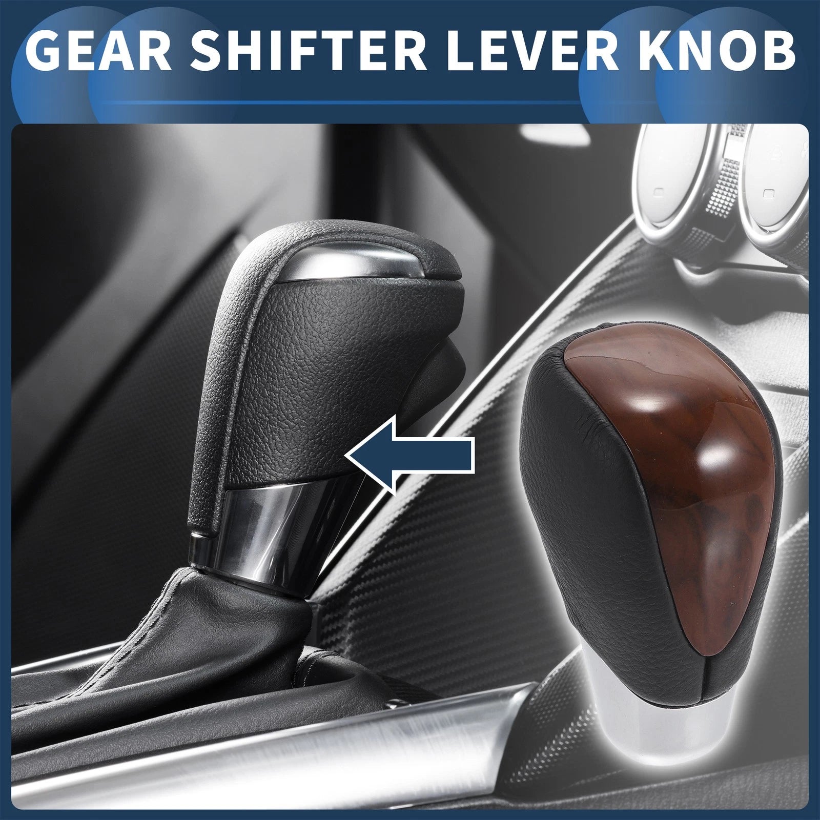Automatic Gear Shifter Knob Faux Leather Replacement for Toyota Alphard (2005–2015)