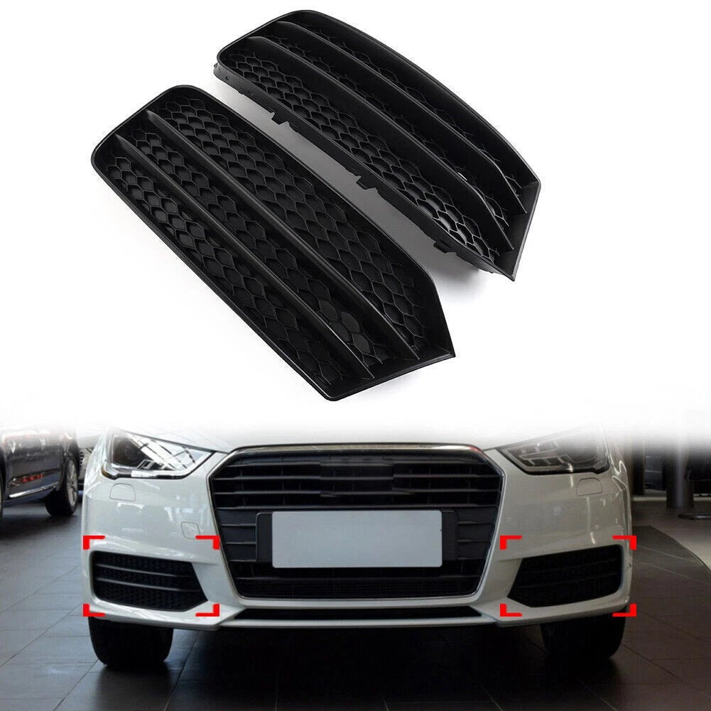 For Audi A1 2014-2018 Honeycomb Mesh Front Bumper Lower Air Guide Grille Cover