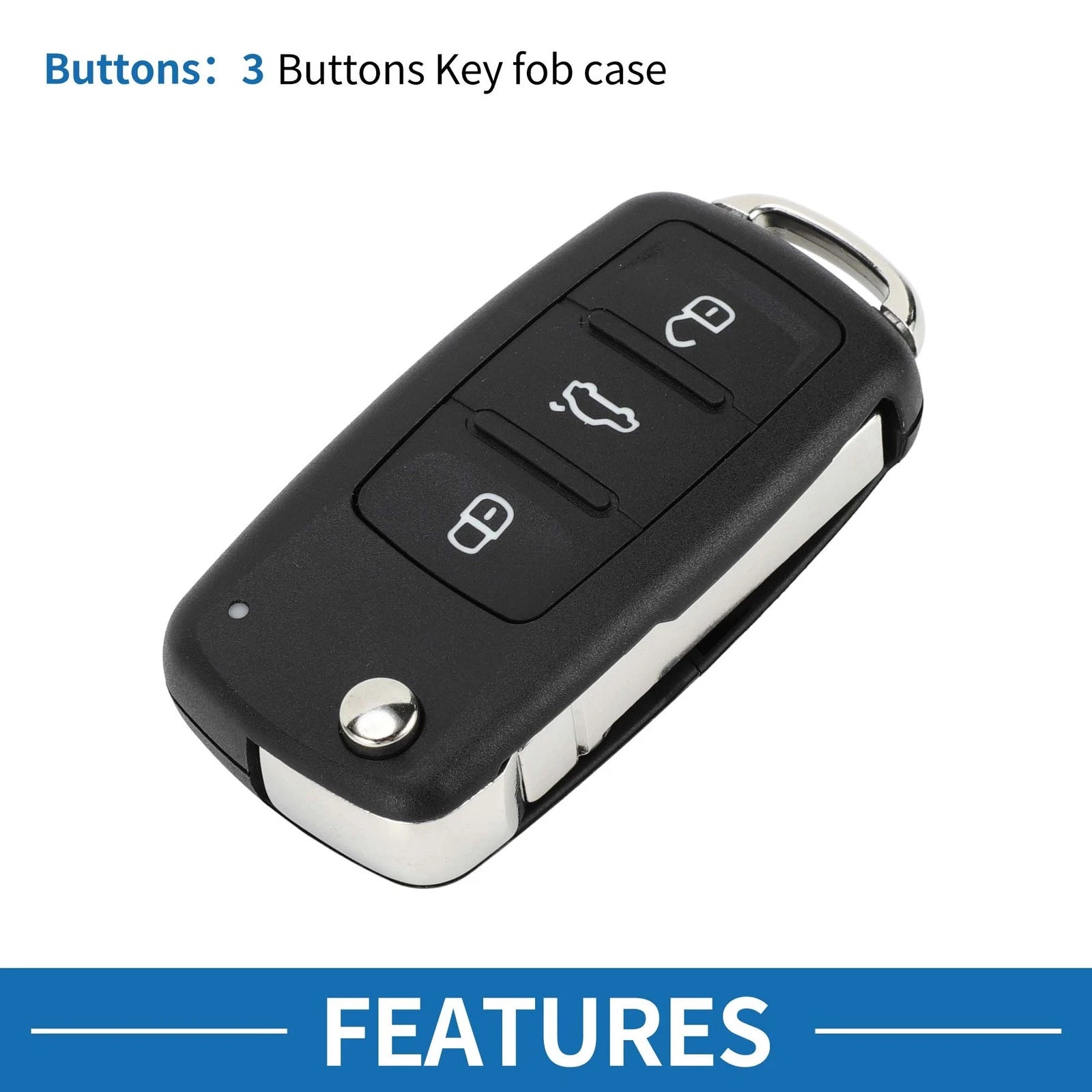 Keyless Entry Remote Case Key Shell 3 Buttons for Volkswagen Caddy (2011–2013)