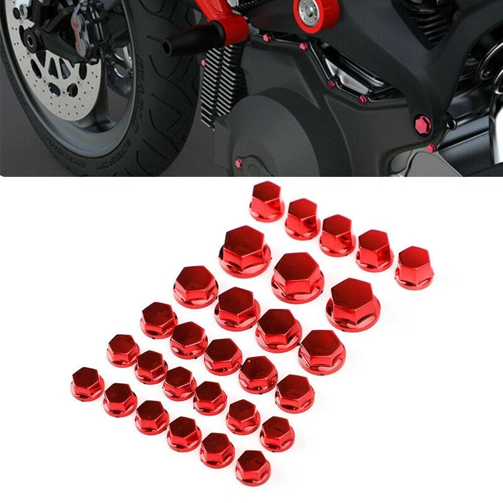 30X Hex Socket Bolt Screw Nut Head Cover Cap for Motorcycle Moped Scooter