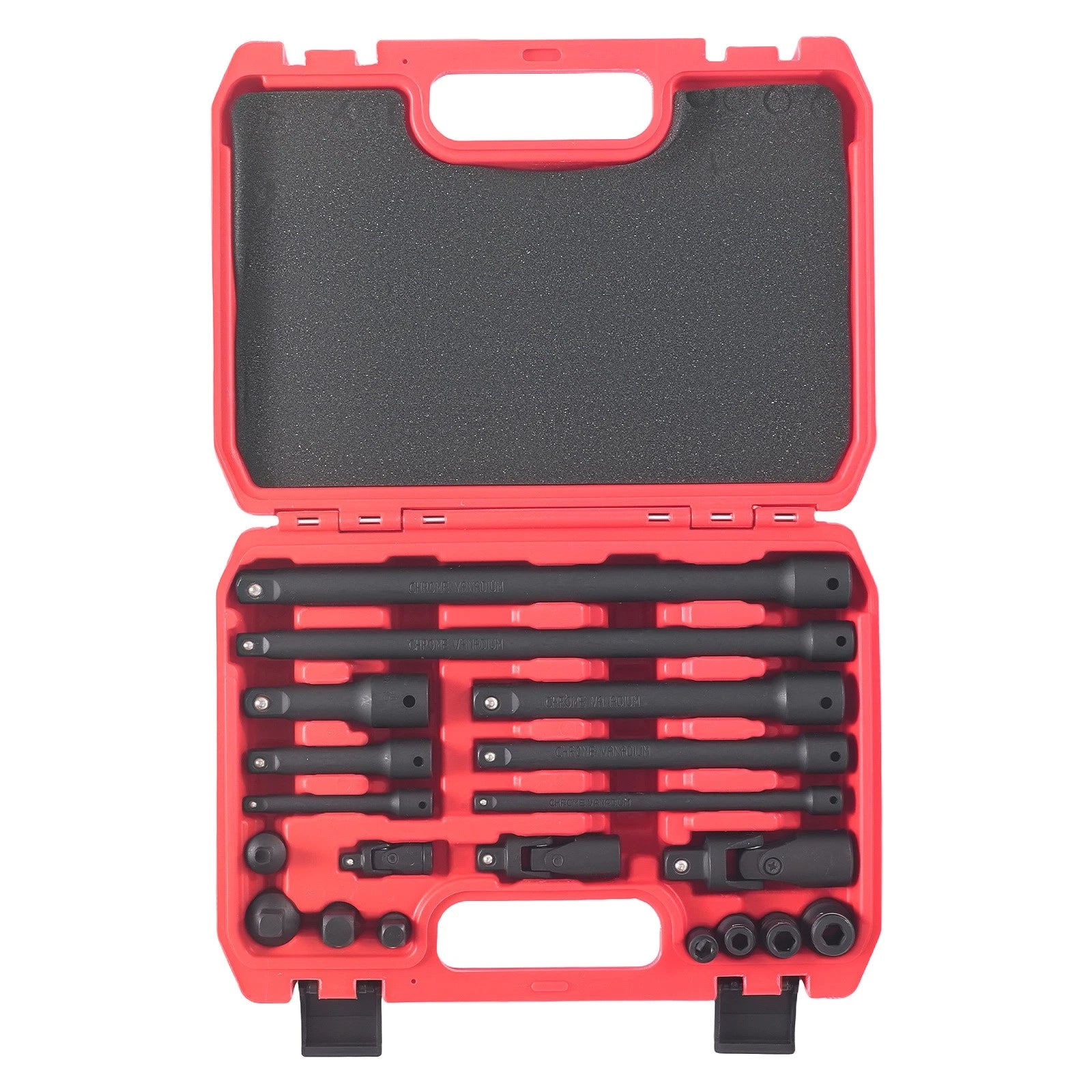 19-Piece CrMo Impact Extension Bar Set 1/4-1/2" Socket Adapter