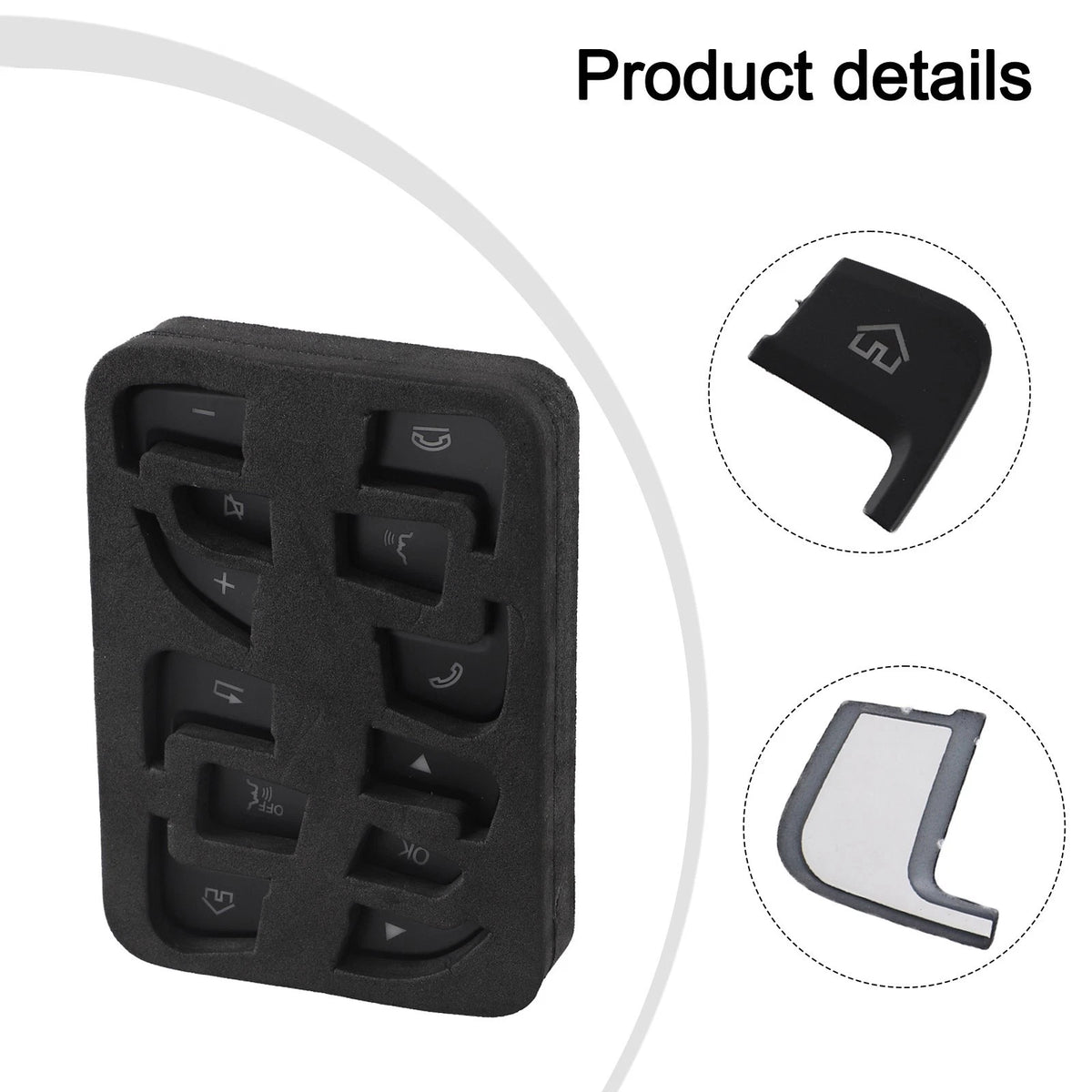 Custom Fit Black ABS Steering Wheel Button Cover for Benz C W205 (2015–2021)