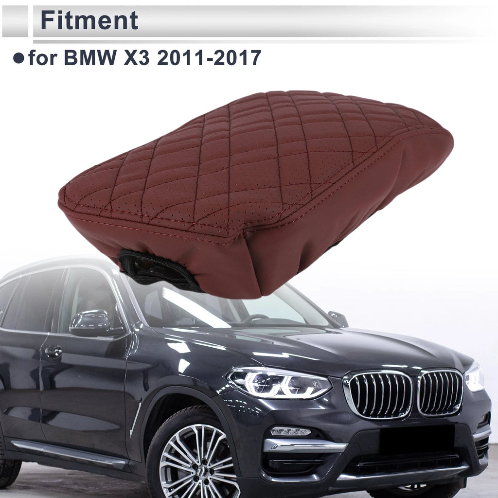 Car Center Console Cover Replacement for BMW X3 (2011–2017) Wine Red