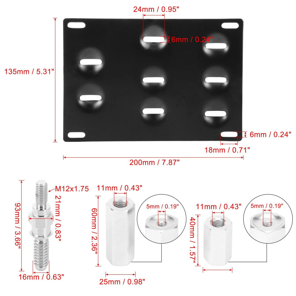 Front Tow Hook License Plate Mount Bracket for BMW 3 Series (2006–2019)