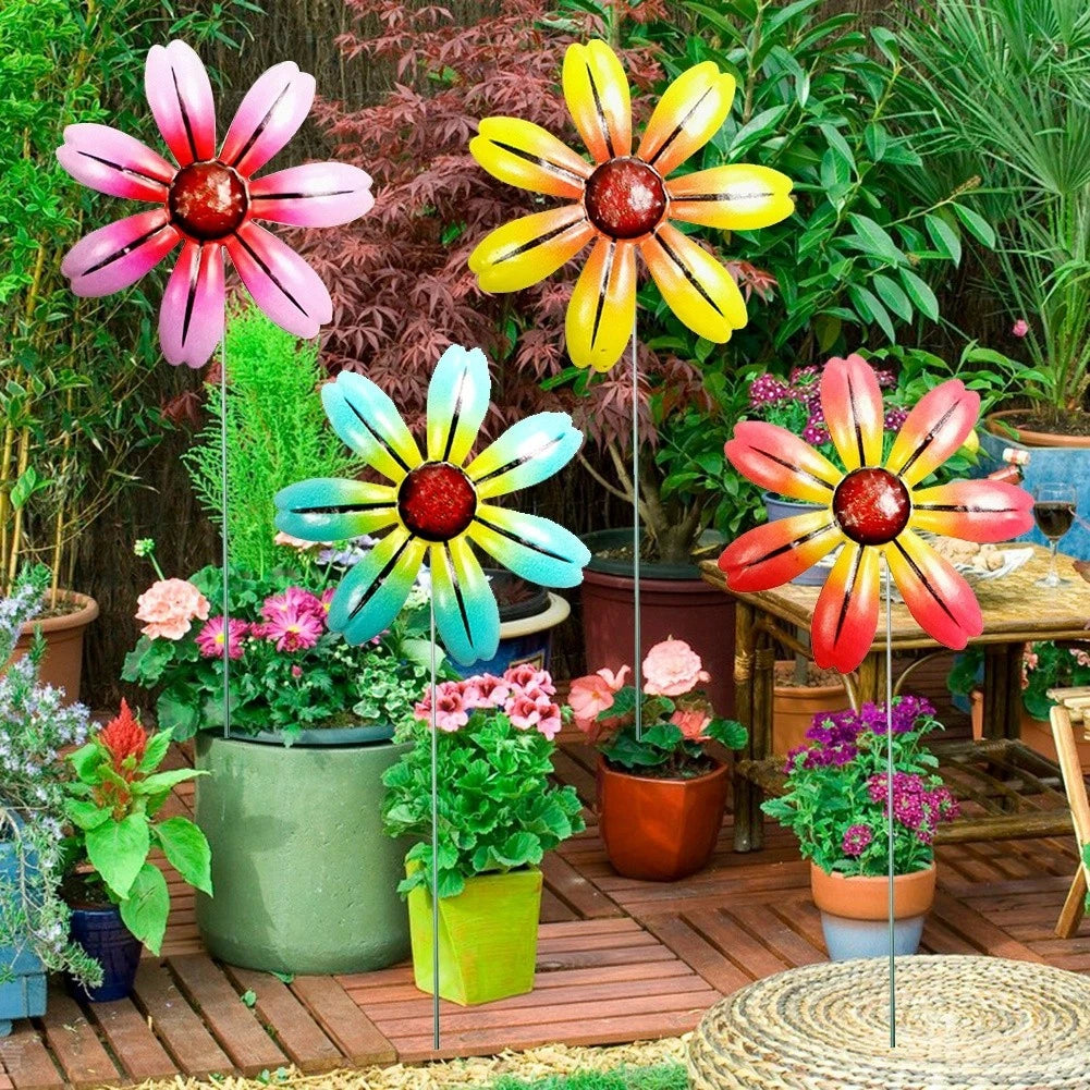 Iron Flower Stakes for Garden Displays (1 Piece)