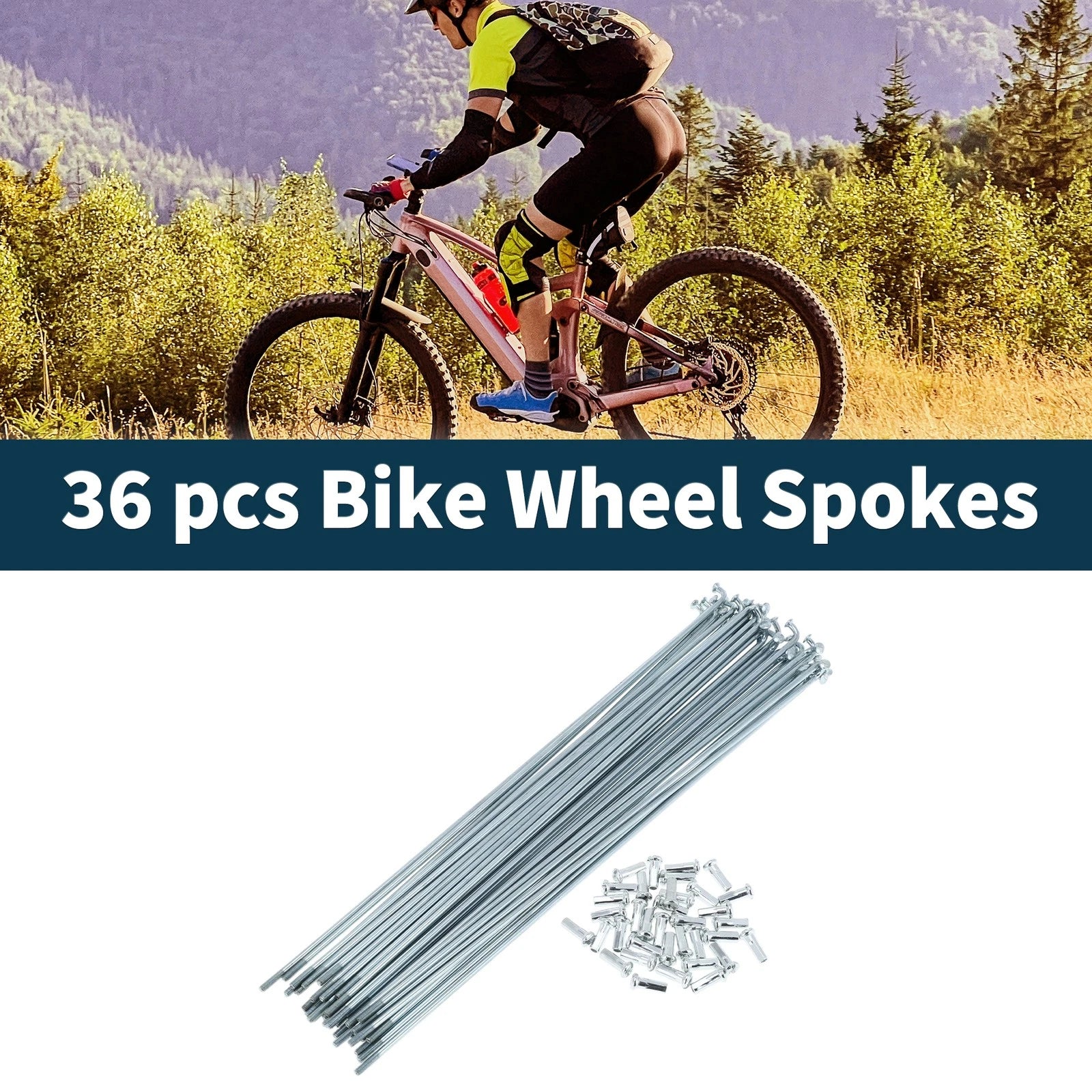 Bicycle Spokes Nipple Set 45 Steel Galvanized 13G 225mm for Universal