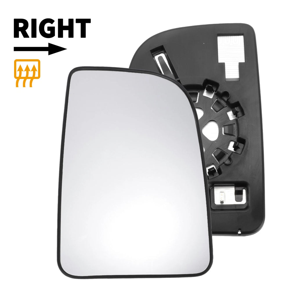 Right Upper White Mirror Glass w Heated Back for Mercedes Sprinter (2018–2023)