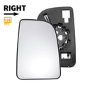 Right Upper White Mirror Glass w Heated Back for Mercedes Sprinter (2018–2023)