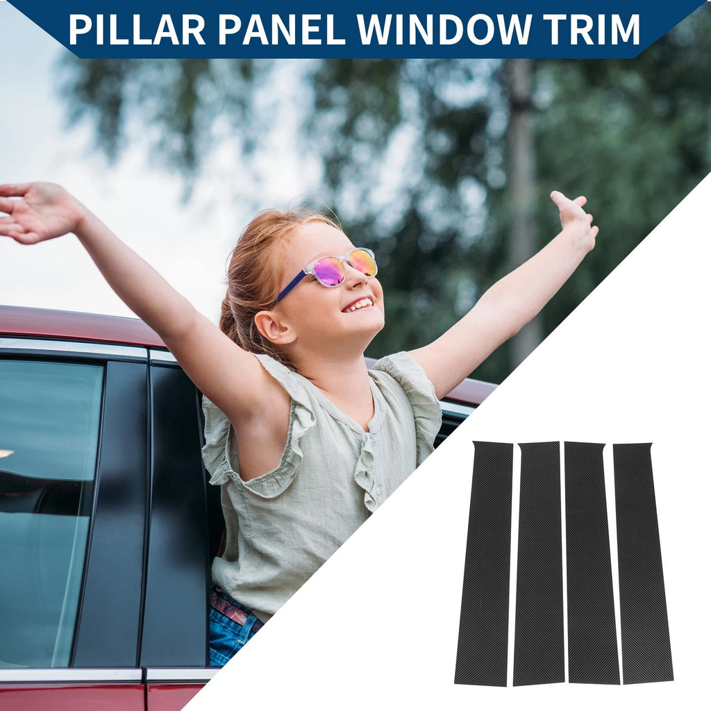 4 Pcs Car Pillar Window Trim Replacement for Chevrolet Silverado (2014–2018)