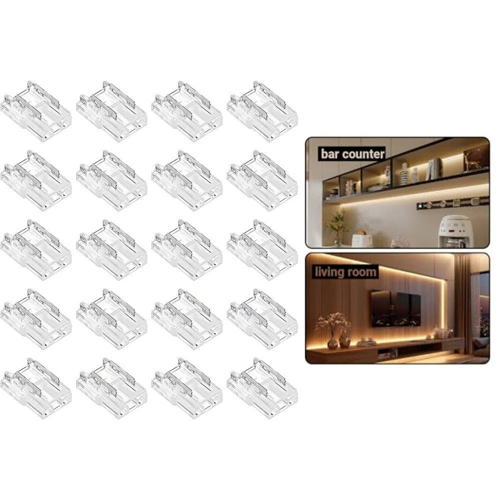 20pcs 8mm LED Strip Connectors for COB Strips