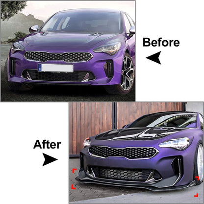 Front Bumper Spoiler Splitter Lip for Kia Stinger GT (2018–2023)