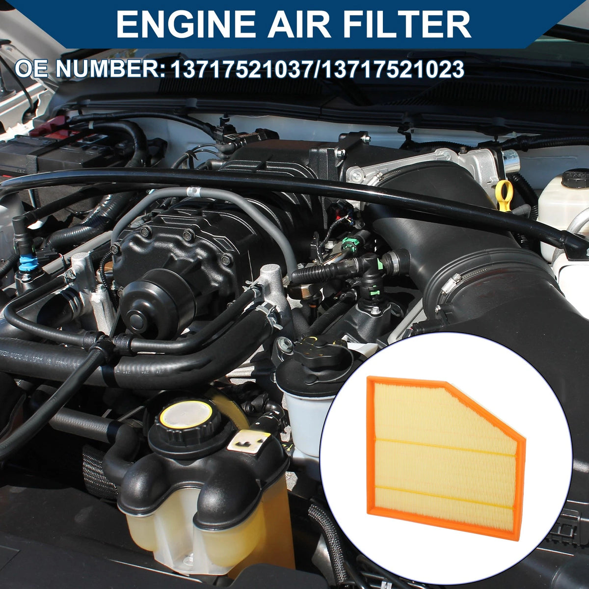 Engine Air Filter Replacement for BMW 545i Base 4.4L (2004–2005)