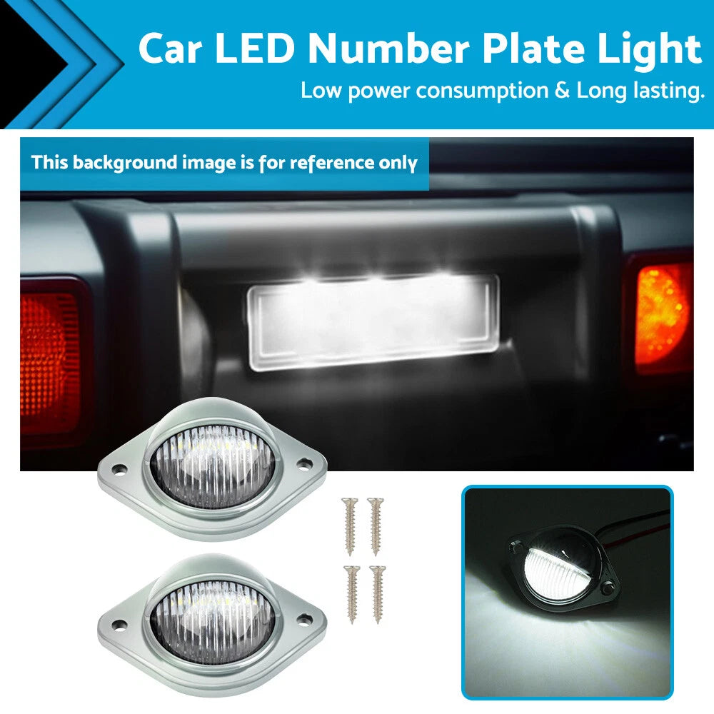 2X LED Number Plate Lights for Trailer Truck Caravan Van (12V)