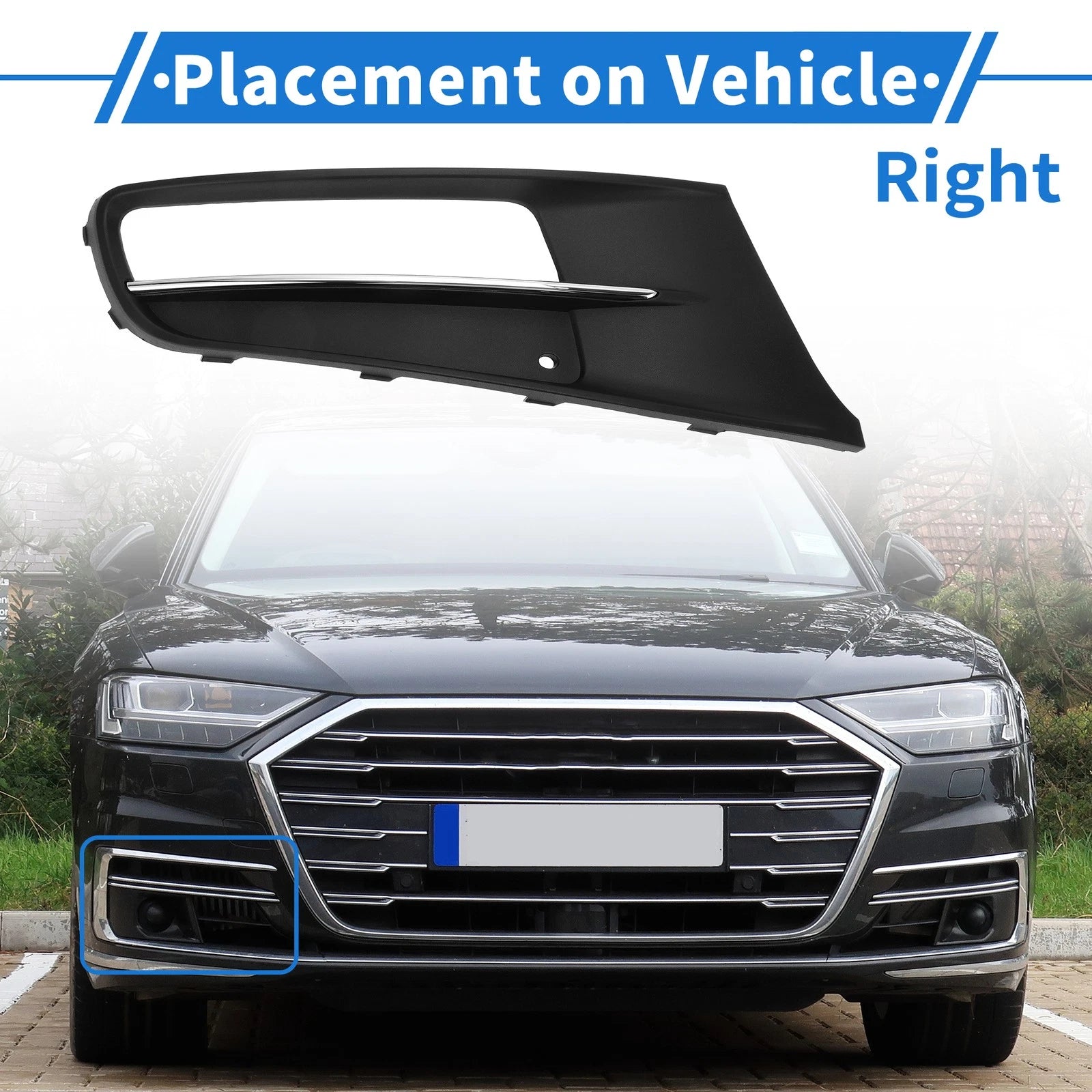 Front Right Fog Light Grill Replacement for Volkswagen Sharan (2012–2019)