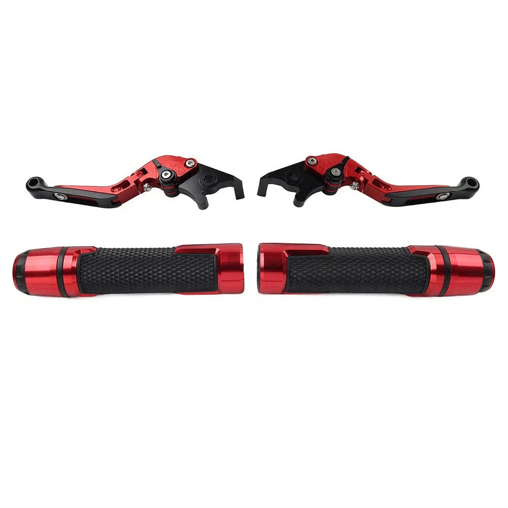 Red Extendable Brake Clutch Lever Handlebar Grip Set For Yamaha XSR900 ABS