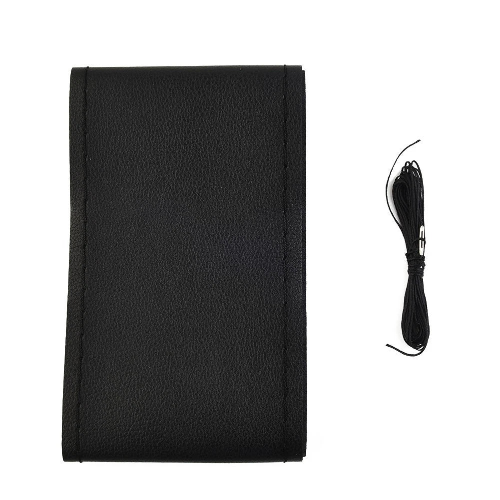 Steering Wheel Cover for DIY Hand Sewing (Black Leather)
