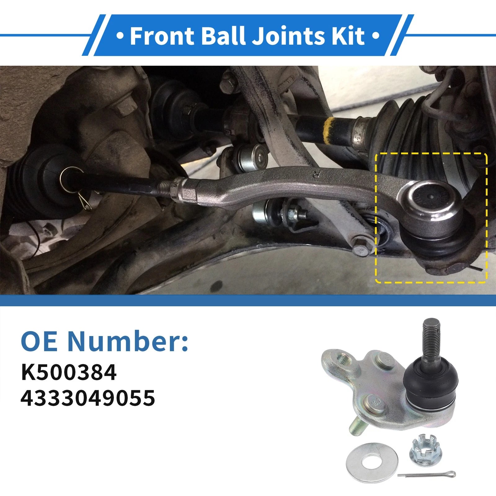 2 Pcs Front Lower Ball Joints Replacement for Toyota Prius (2004–2009)