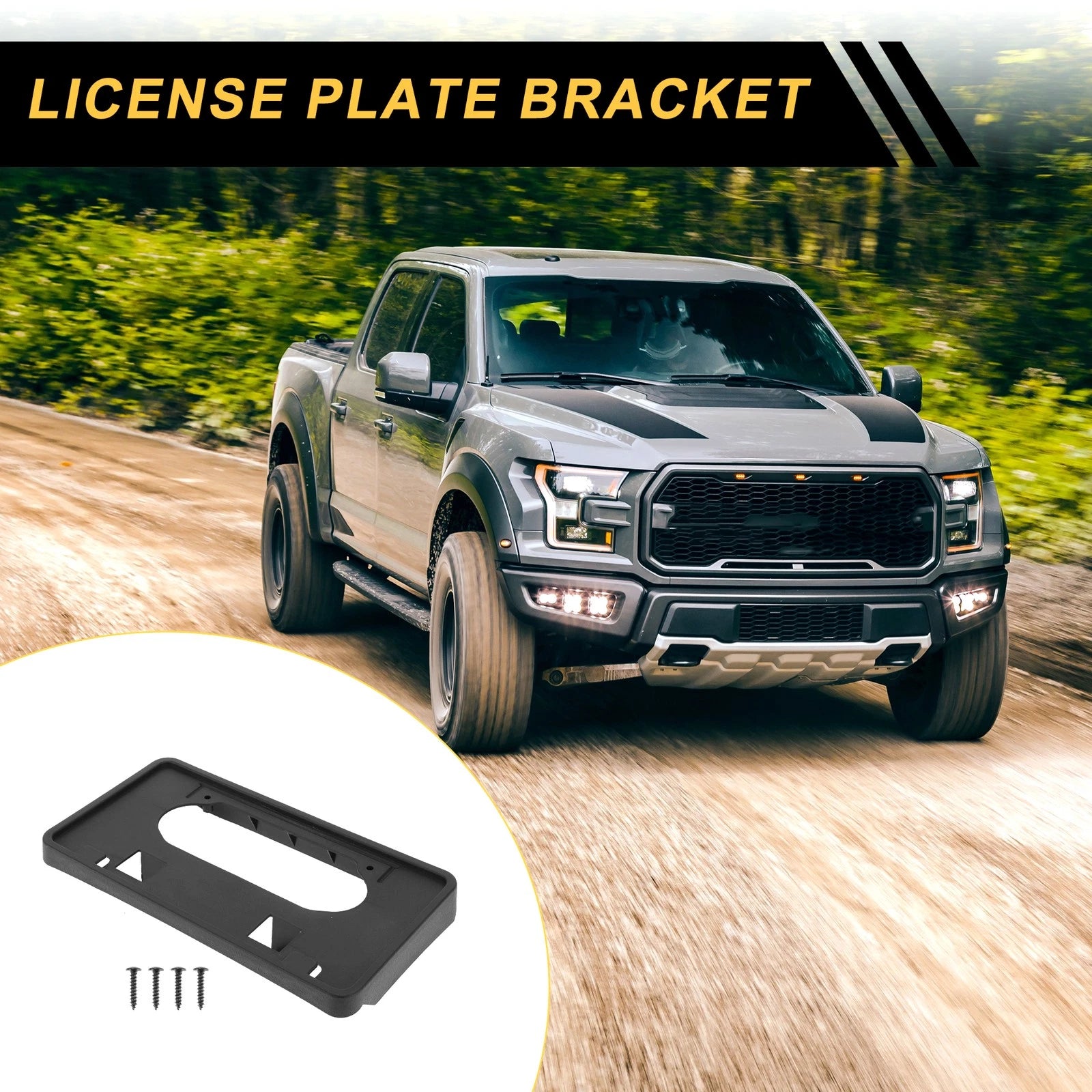 Front Bumper License Plate Bracket Holder Replacement for Ford F-150 (2009–2014)