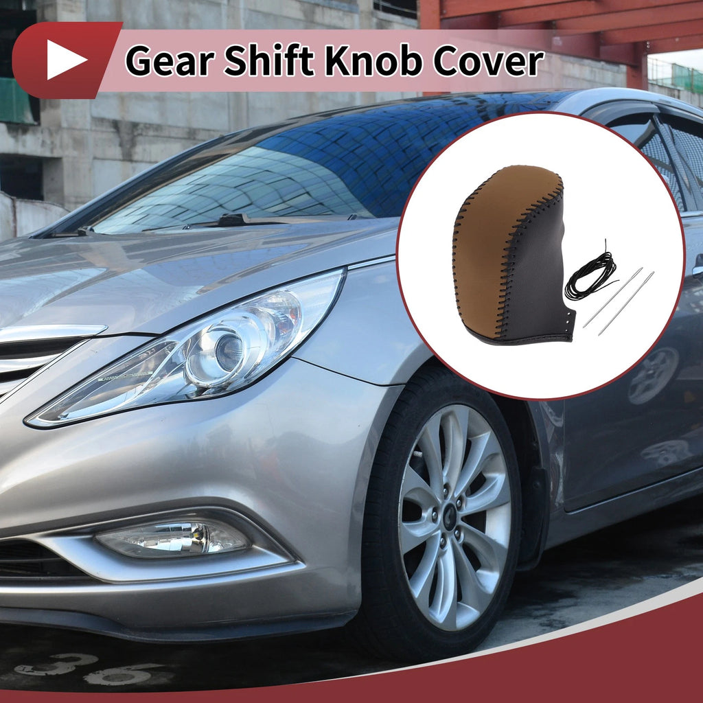 Gear Shift Knob Cover Replacement for Hyundai Sonata (2011–2014) Faux Leather