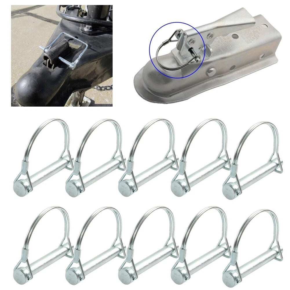 10x Trailer Coupler Hitch Pin Lock D Shape for Towing Safety