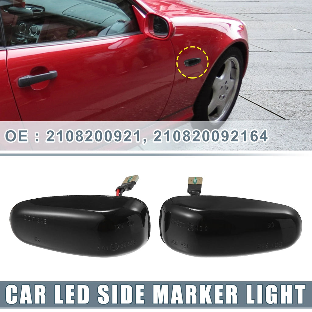 2PCS LED Side Marker Light Amber Front for Mercedes-Benz CLK320 (1998–1999)
