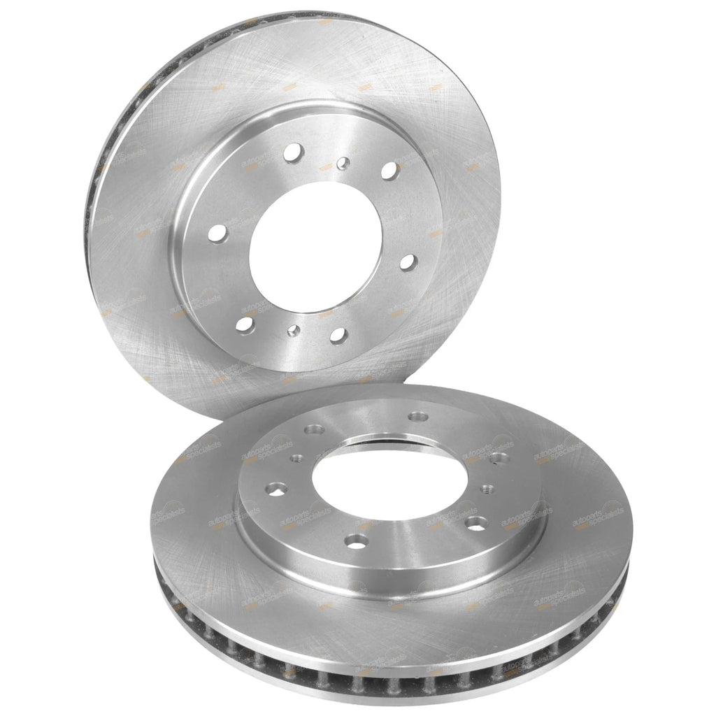 2 Front Disc Brake Rotors + Bendix Pads for Mitsubishi Challenger (PB PC)