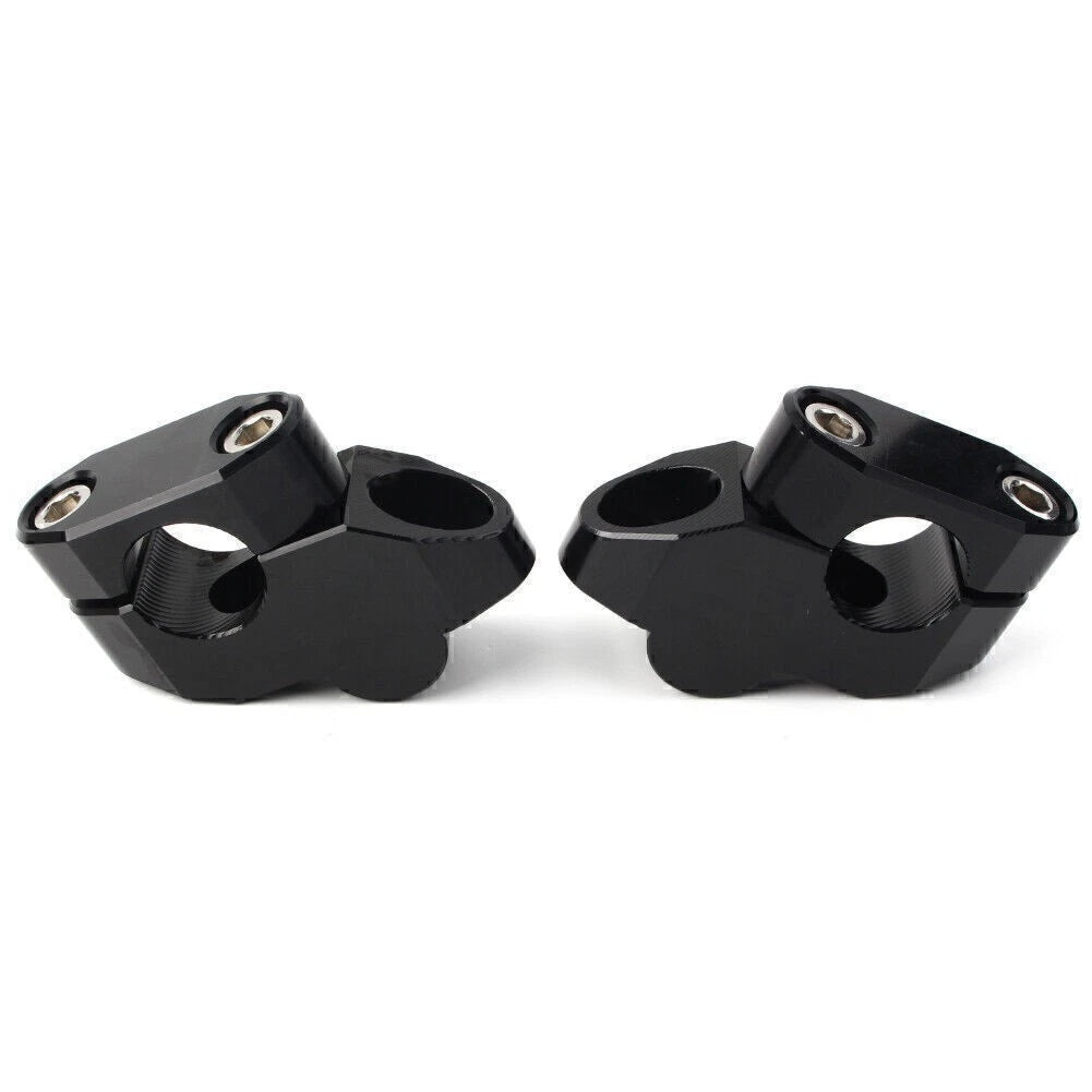 2X Handlebar Bar Extension Risers for Motorcycle (Black)