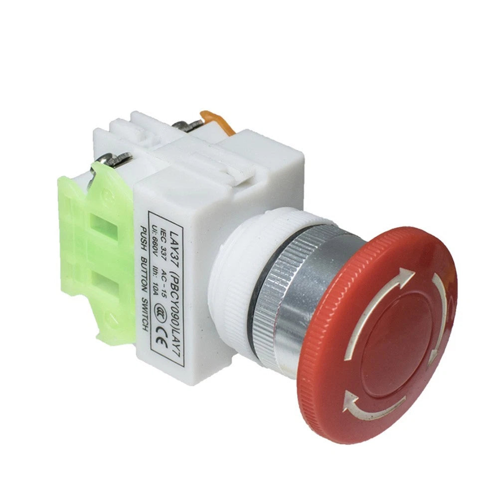 Mushroom Head Safety Stop Switch 22mm Red for Control Panel