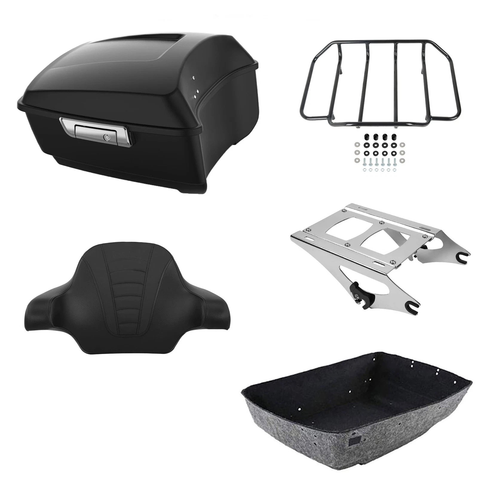 Trunk Luggage Backrest Pad Mount Rack for Harley Touring (2014–2026)