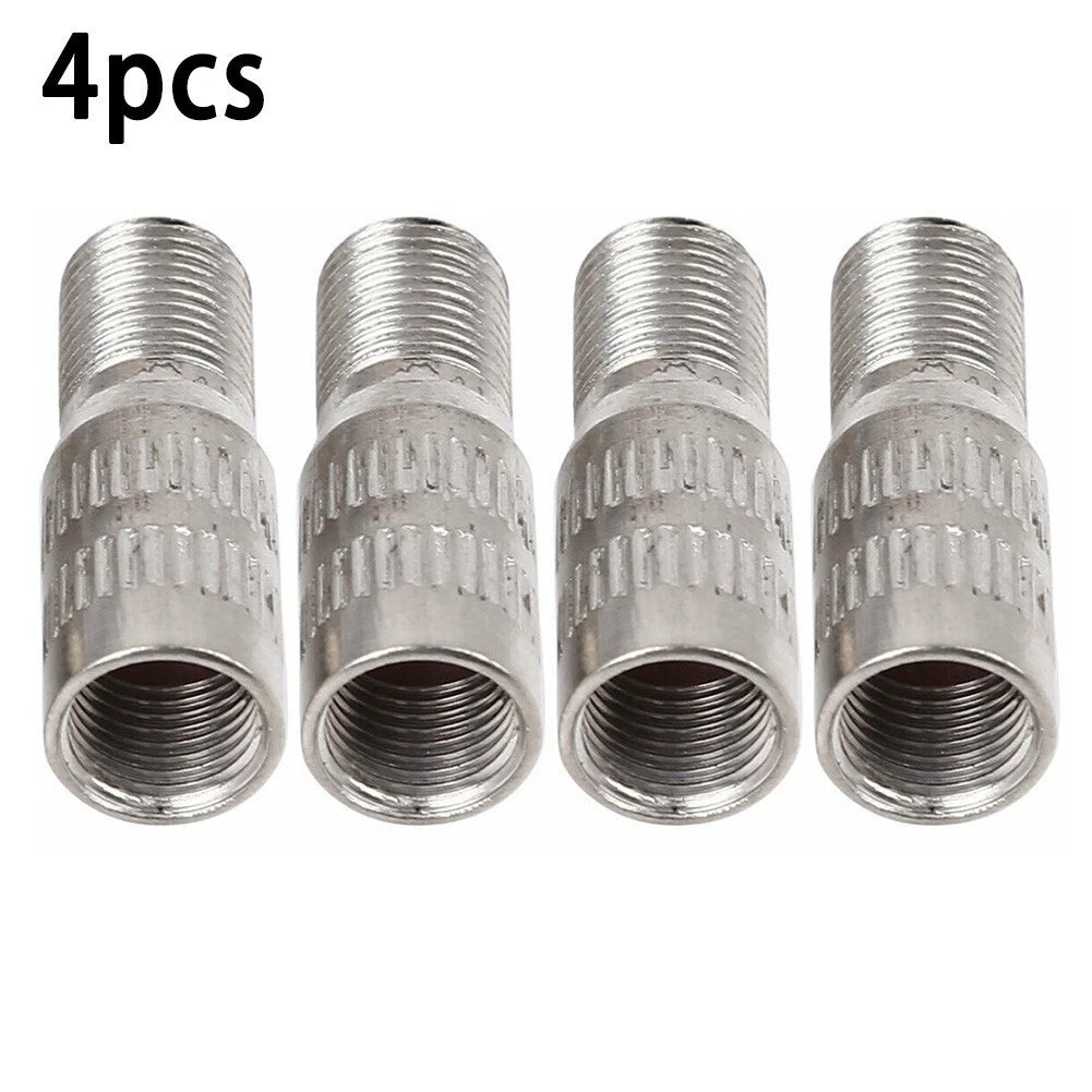 Set of 4 Valve Stem Extensions for Universal Vehicles (Chrome, Brass)