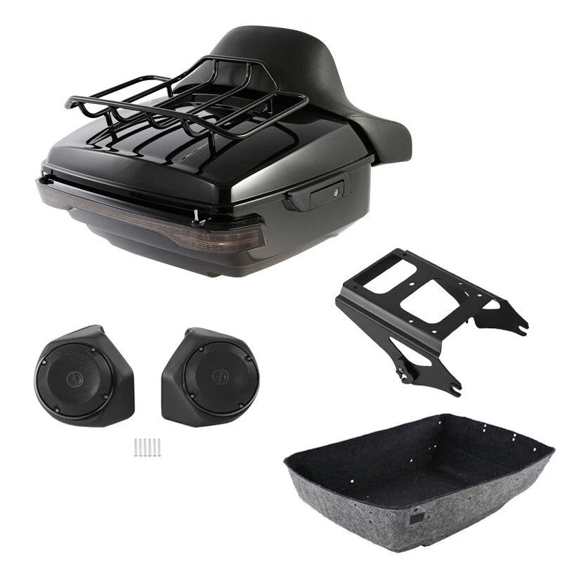 Backrest Mount Rack Light Speakers for Harley Road Glide (2009–2013)
