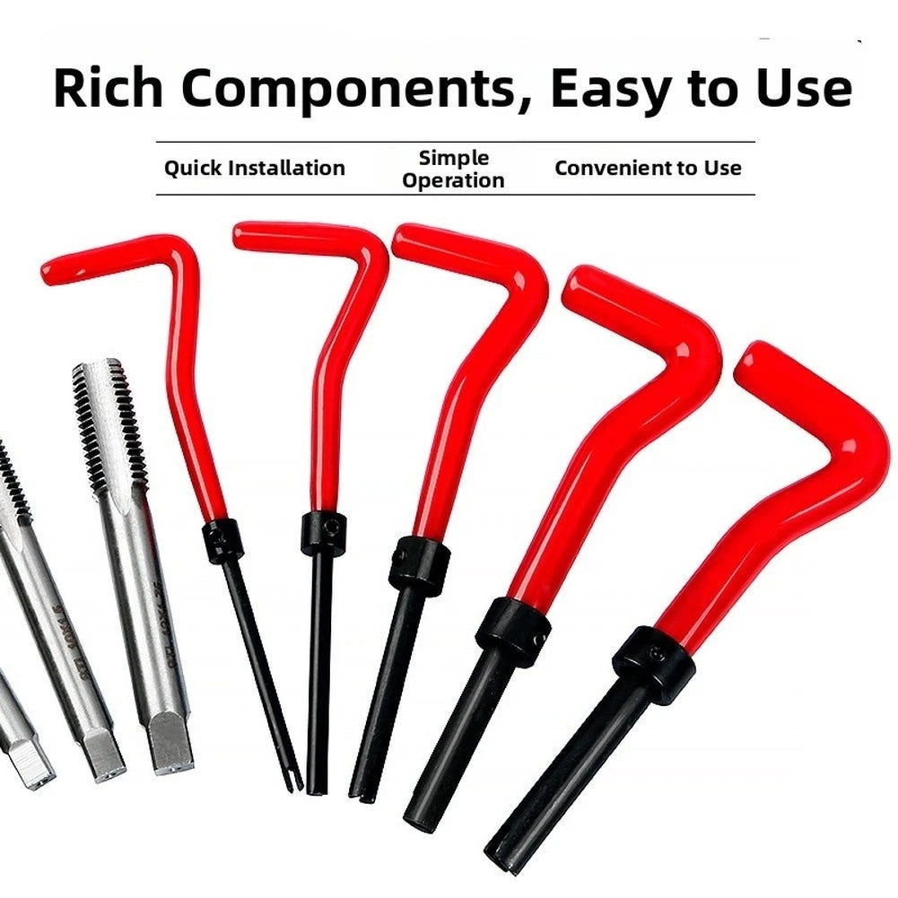 Thread Repair Kit for Garage Repairs (Multi-size, Portable Case)
