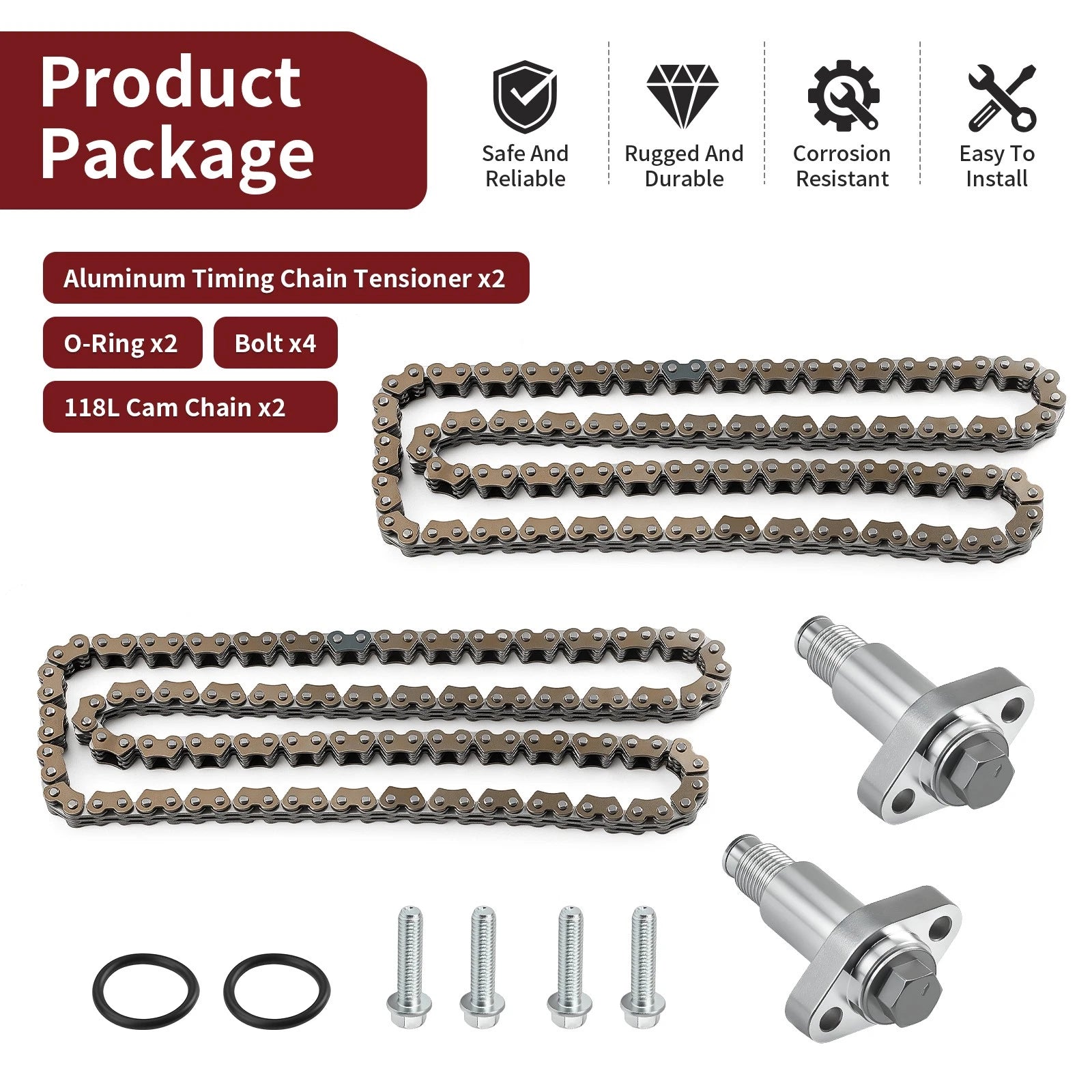 Aluminum Cam Timing Chain Tensioner Set for Can-Am Maverick Trail 800 (2018–2021)