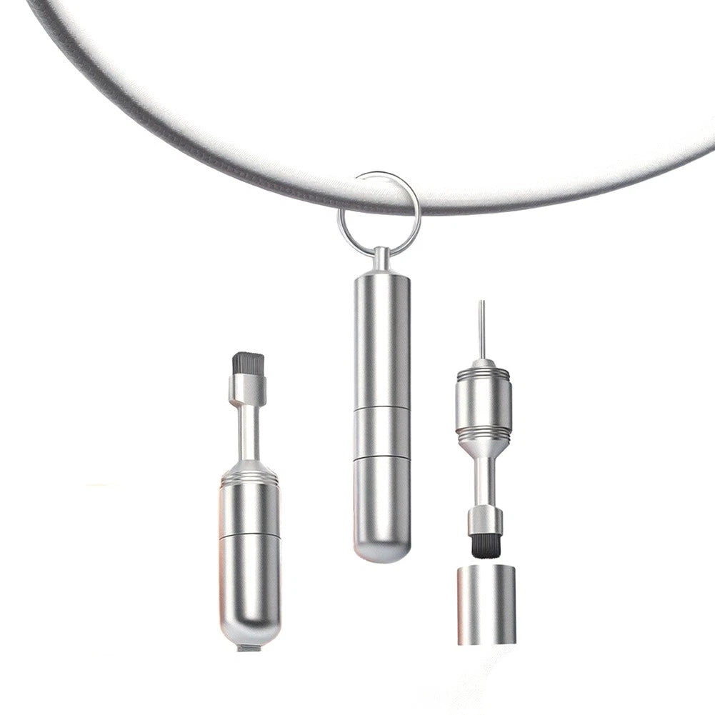 Portable Aluminum SIM Ejector and Earphone Cleaner with Keychain