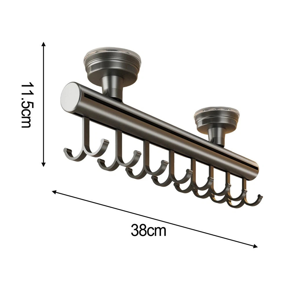 Pull Out Closet Valet Rod 15 Inch with 8 Hooks for Garment Storage
