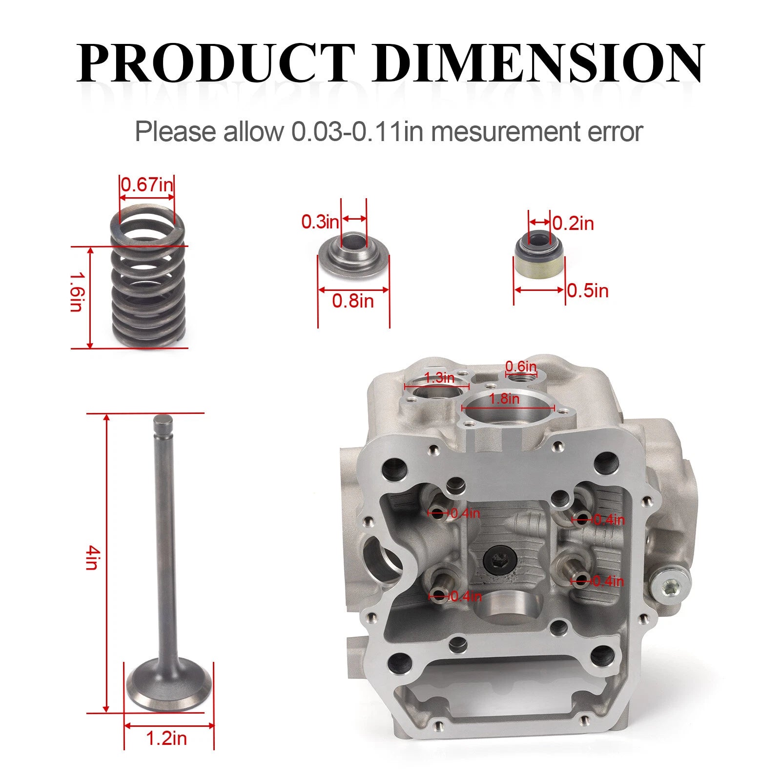 Engine Cylinder Head & Valve Kit for Polaris Sportsman 400 450 500 (2000–2014)