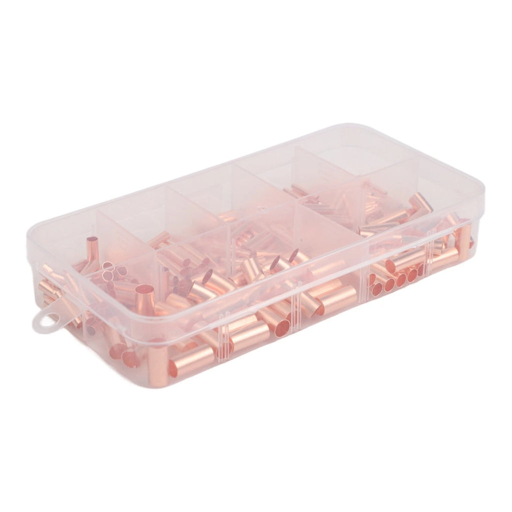 Set of 250 Copper Wire Ferrules Kit with 7 Sizes Electrical Connectors