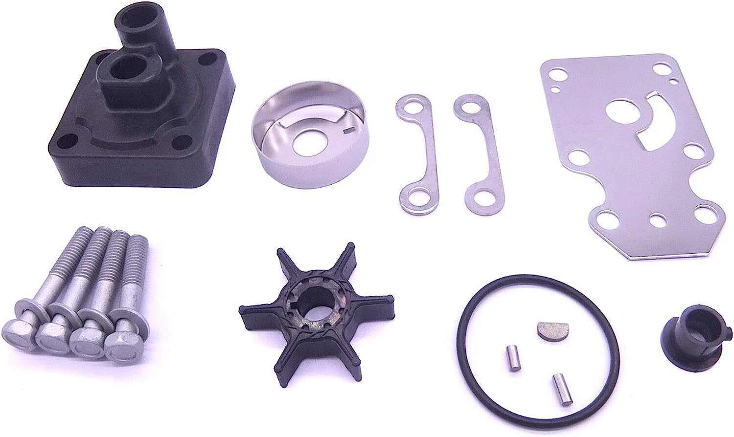 Water Pump Impeller Kit for Yamaha 4 Stroke 15 20 HP Outboard (F 15C 20) 6AH-W0078-00