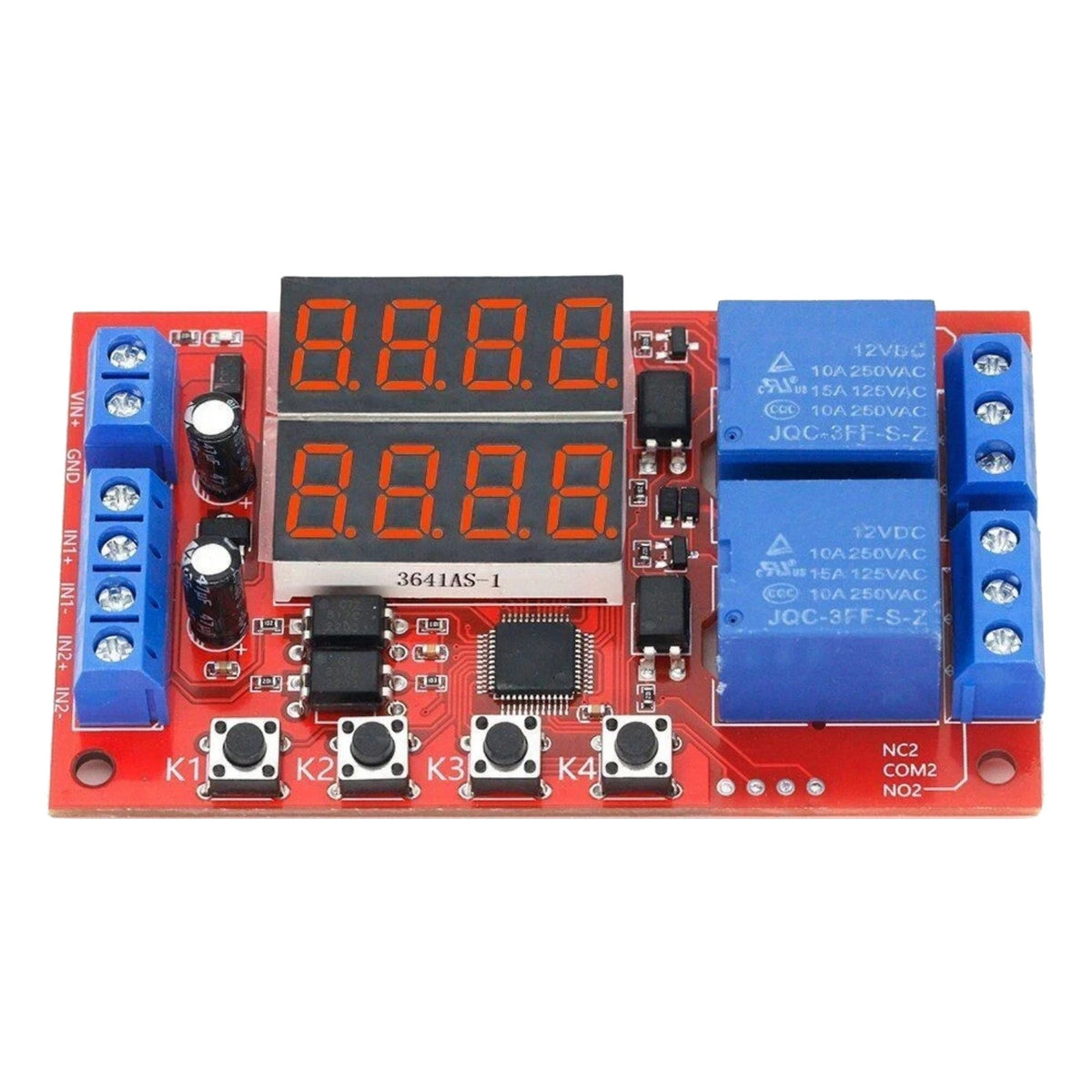 Dual Channel 12V 10A Programmable Timer Relay Module 32 Mode Delay Controller