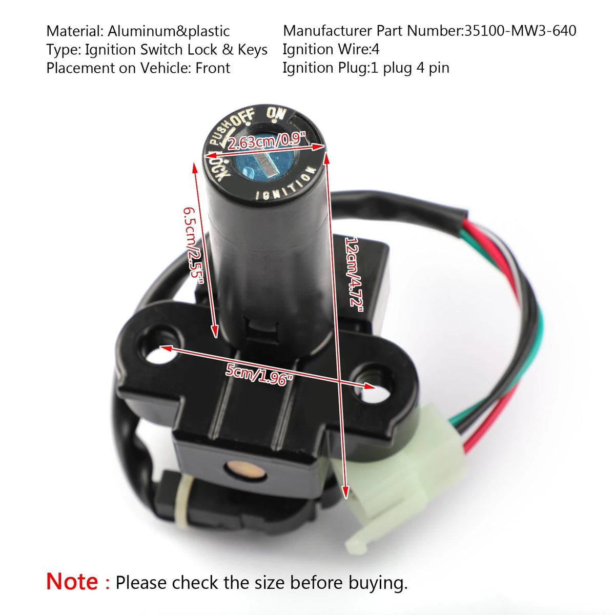 Ignition Switch Lock Keys 35100-MW3-640 for Honda CB1300 CB750 (X4)