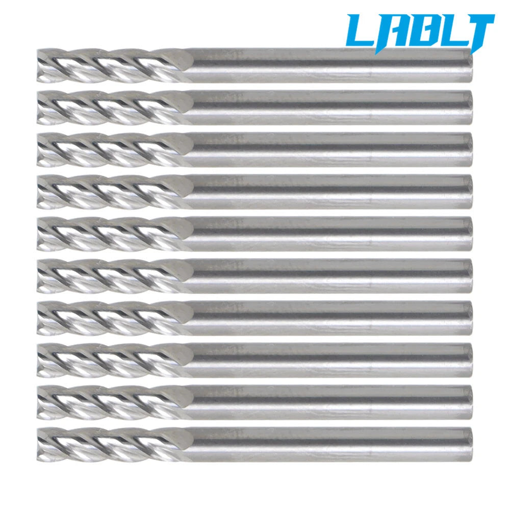 10X 1/8" Carbide Square End Mill for Various Applications (OAL 1-1/2")