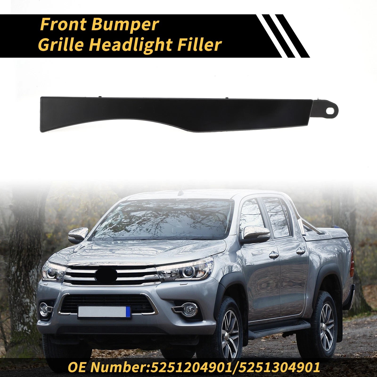 Front Bumper Grille Headlight Filler Replacement for Toyota Tacoma (2005–2011)