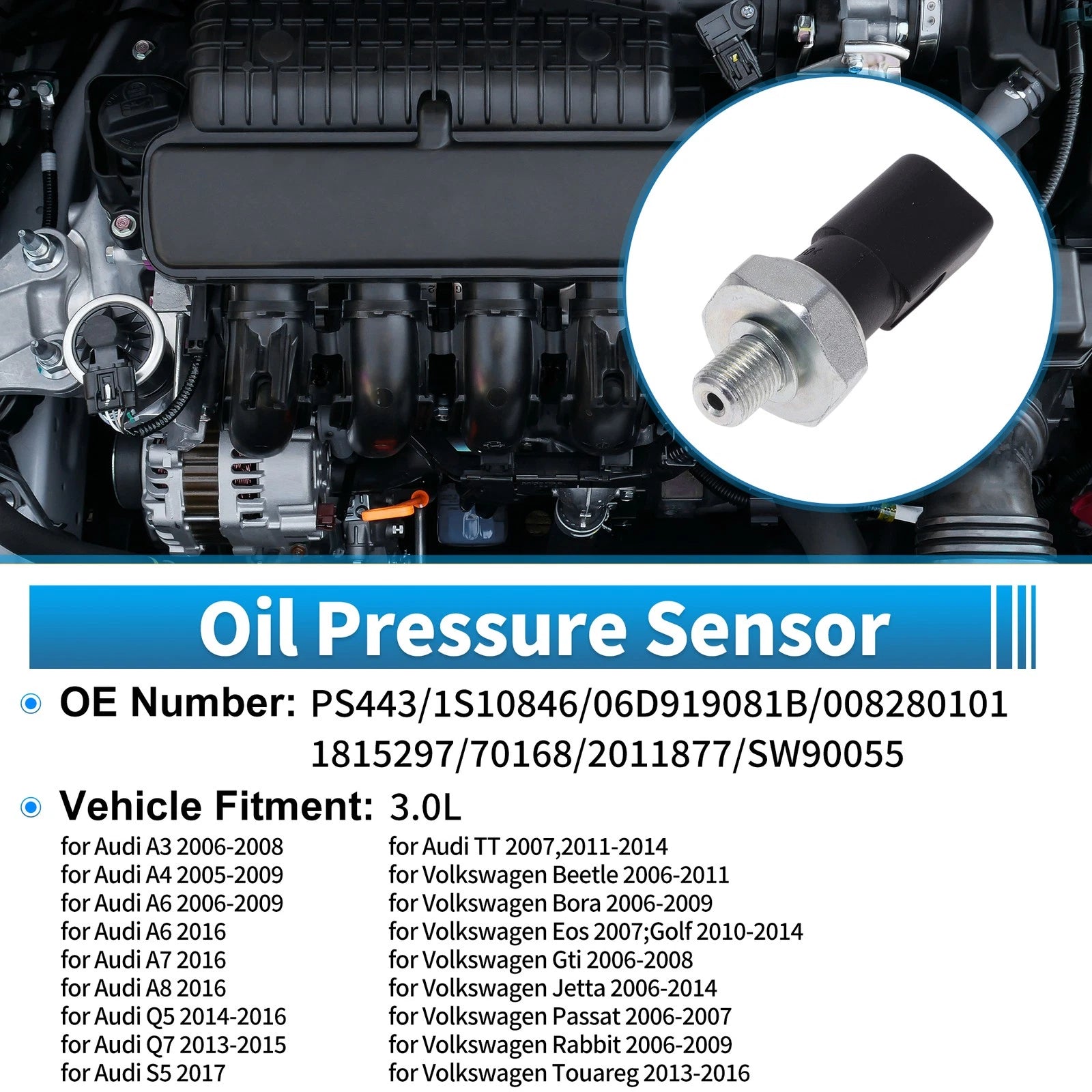 Engine Oil Pressure Sensor Replacement for Audi A3 (2006–2008)