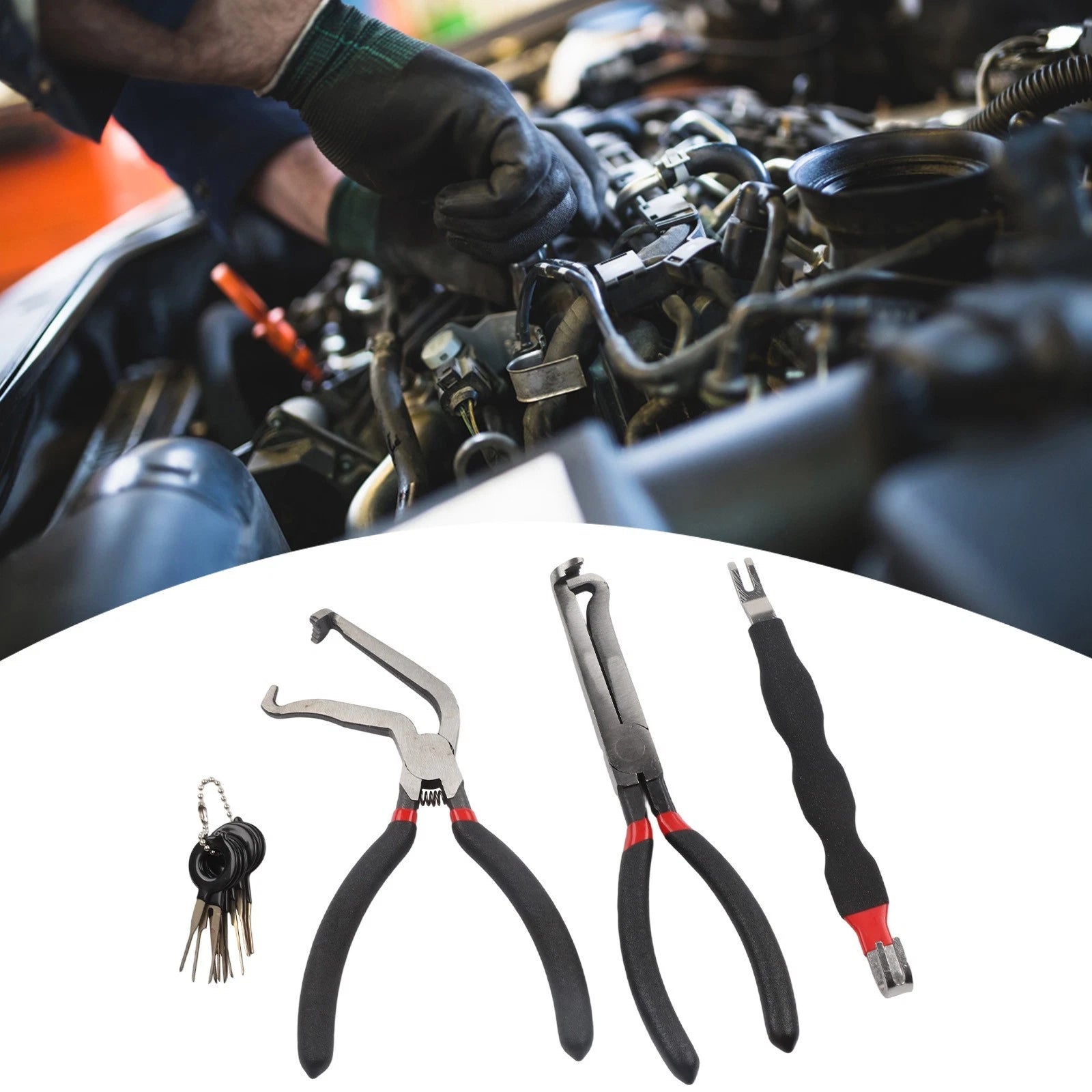 3Pcs Electrical Disconnect Pliers Set for Car Repairs with 8 Terminal Tools