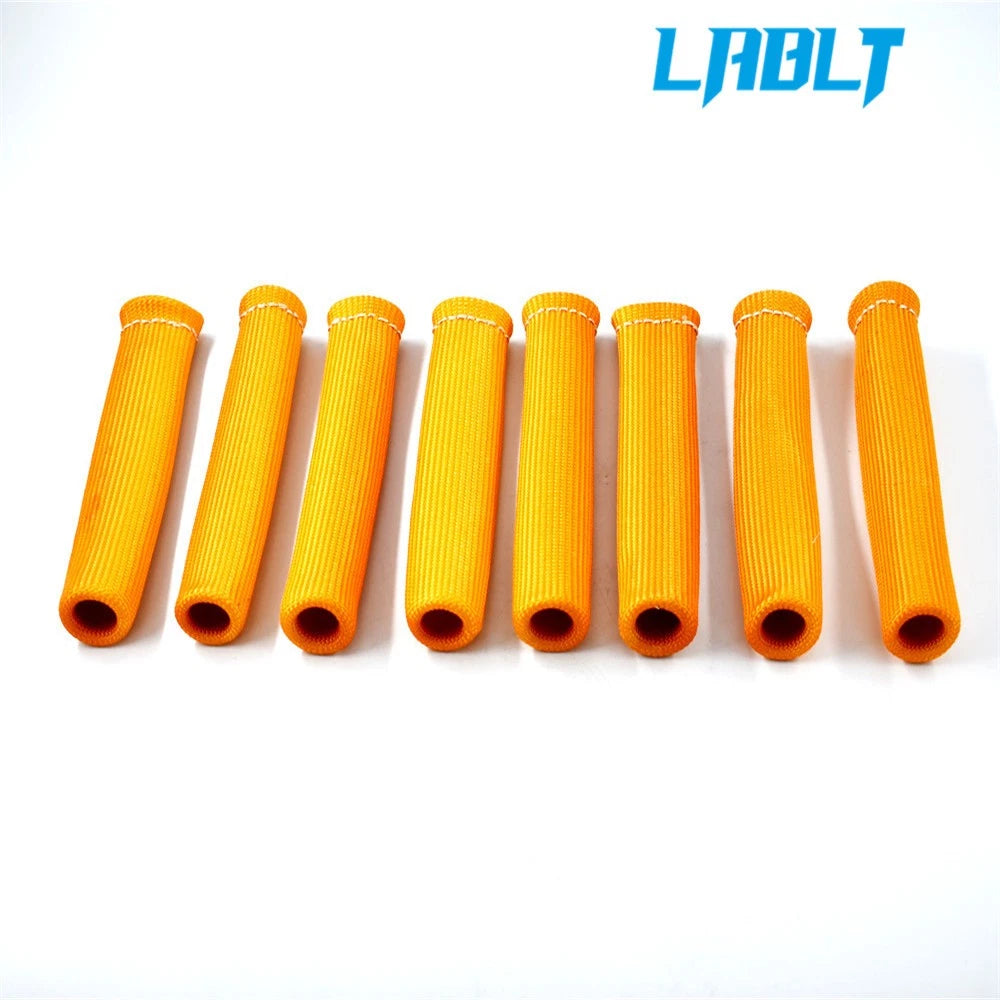 8PCS Orange Spark Plug Wire Protector Sleeve Heat Shield Cover for Universal
