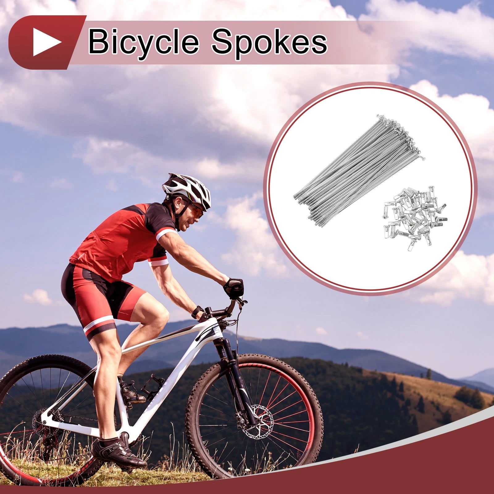 Bicycle Spokes 139mm Set for 36 Piece Wheels Steel Galvanized Silver (N/A)