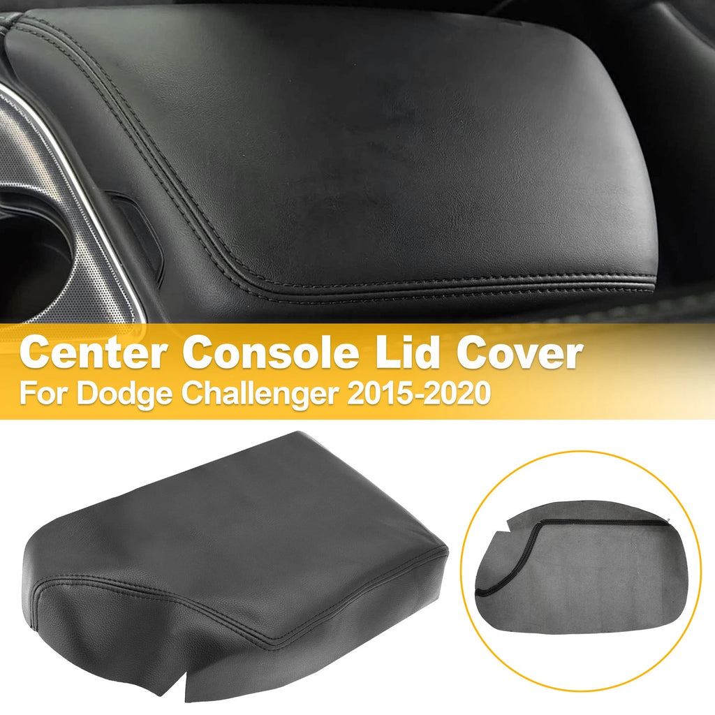 Center Console Lid Armrest PU Leather Cover for Dodge Challenger (2015–2020)
