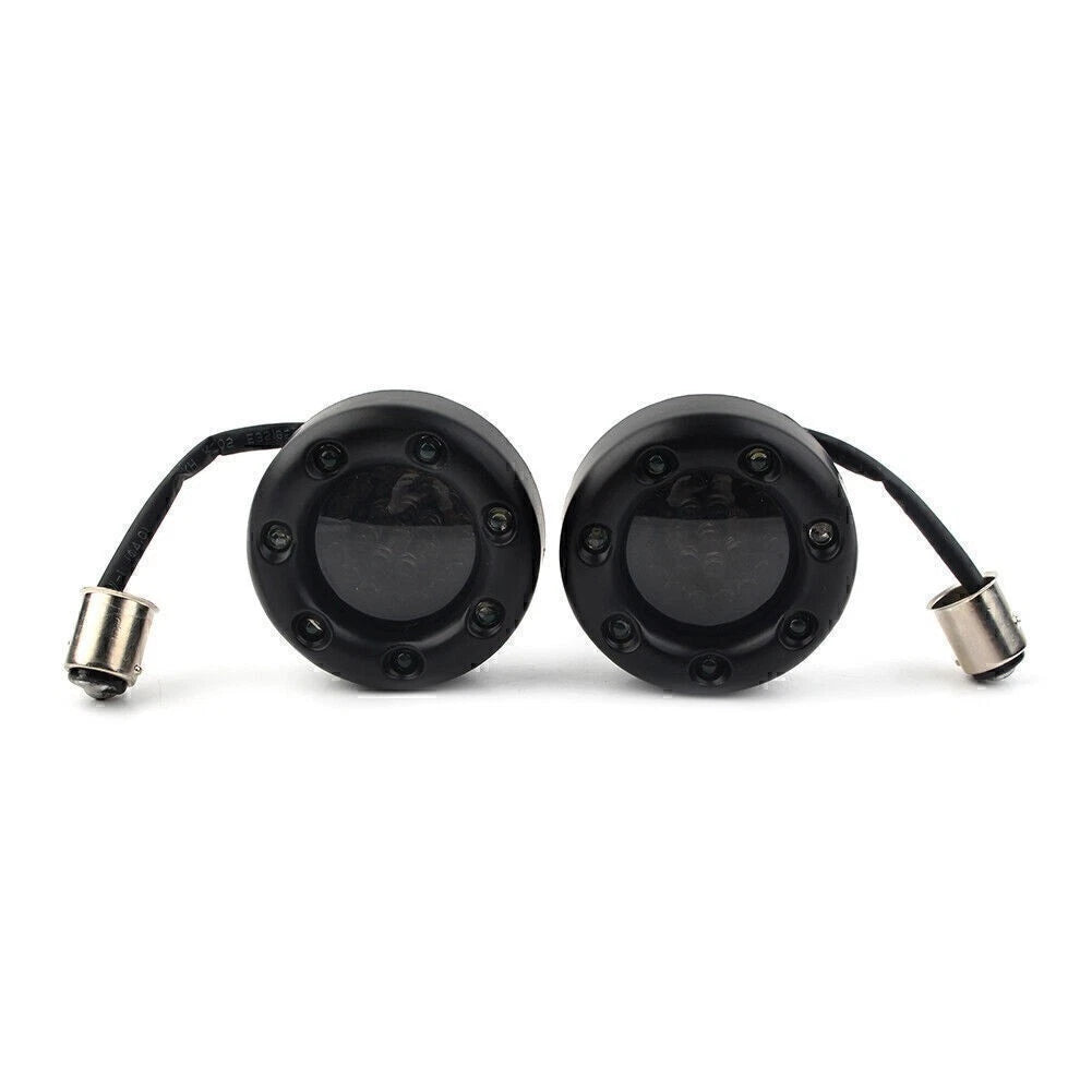 LED Black Fire Ring Turn Signal Lights for Harley Softail Dyna