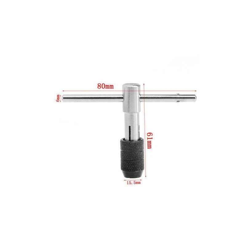 Adjustable Ratcheting T-Handle Tap Wrench M3-M6 for Hand Tools